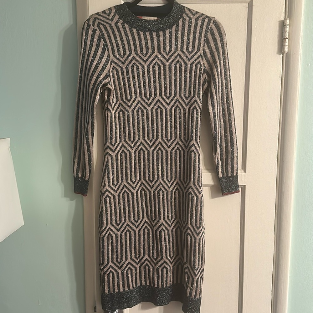Ted Baker mod metallic sweater dress